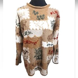 *Rare* Jaclyn smith Vintage Embroidered wool knitted Sweater Womens Size large
